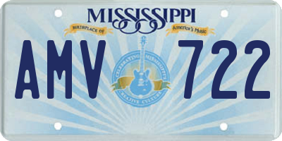 MS license plate AMV722