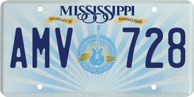 MS license plate AMV728