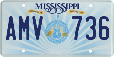 MS license plate AMV736