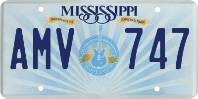 MS license plate AMV747