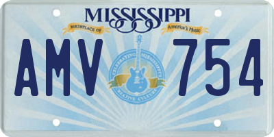 MS license plate AMV754