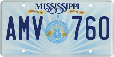 MS license plate AMV760