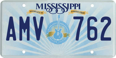 MS license plate AMV762