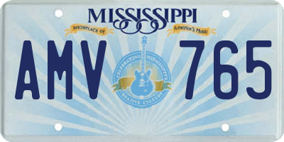 MS license plate AMV765