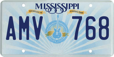 MS license plate AMV768