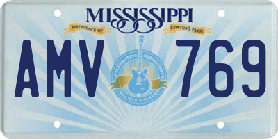 MS license plate AMV769