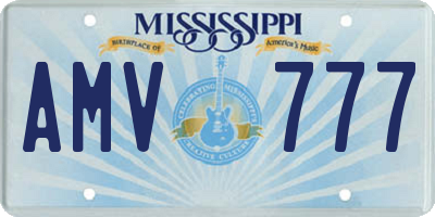 MS license plate AMV777