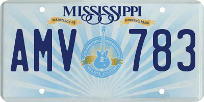 MS license plate AMV783