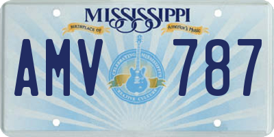 MS license plate AMV787