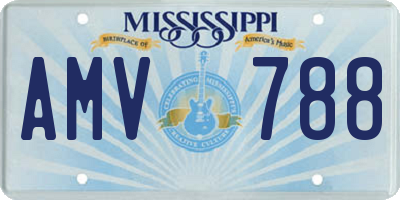 MS license plate AMV788