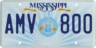 MS license plate AMV800