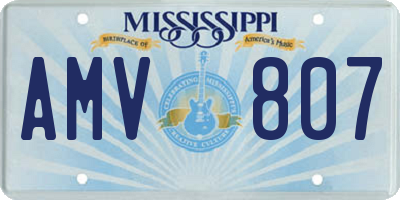 MS license plate AMV807