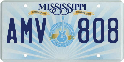 MS license plate AMV808