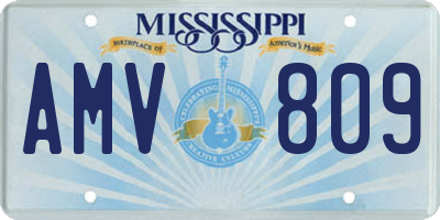 MS license plate AMV809