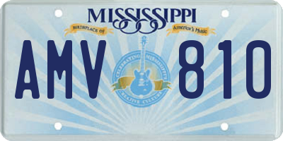 MS license plate AMV810