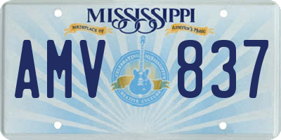 MS license plate AMV837
