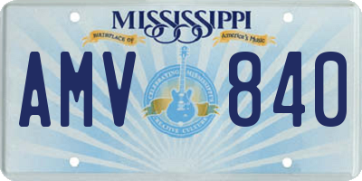 MS license plate AMV840