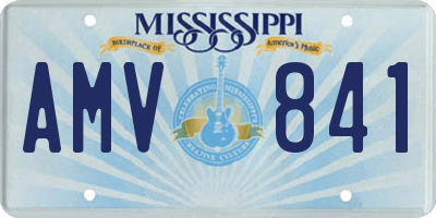 MS license plate AMV841