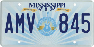 MS license plate AMV845