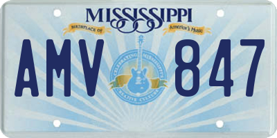 MS license plate AMV847