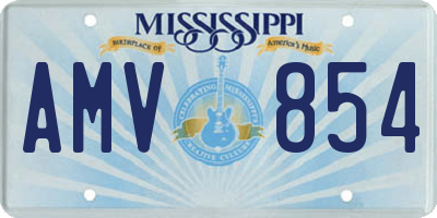 MS license plate AMV854
