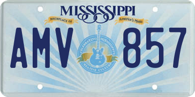 MS license plate AMV857