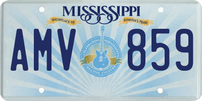 MS license plate AMV859