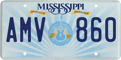 MS license plate AMV860