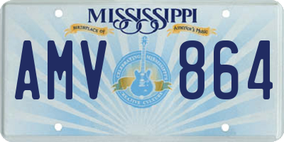 MS license plate AMV864