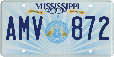 MS license plate AMV872