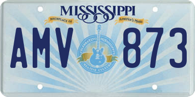 MS license plate AMV873
