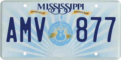 MS license plate AMV877