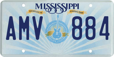 MS license plate AMV884