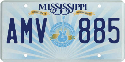 MS license plate AMV885