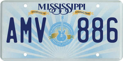 MS license plate AMV886