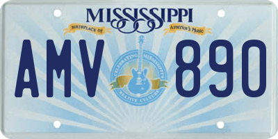 MS license plate AMV890