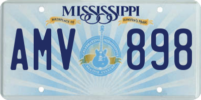 MS license plate AMV898