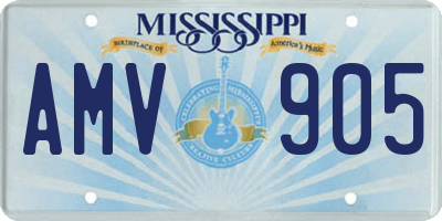 MS license plate AMV905