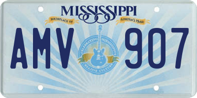 MS license plate AMV907