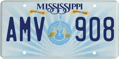 MS license plate AMV908