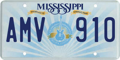 MS license plate AMV910