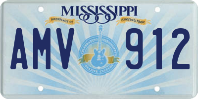 MS license plate AMV912