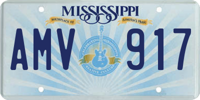 MS license plate AMV917