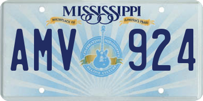 MS license plate AMV924