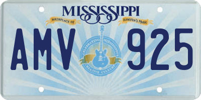 MS license plate AMV925