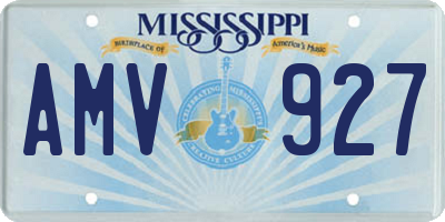 MS license plate AMV927