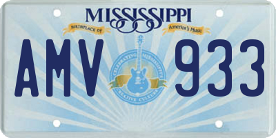 MS license plate AMV933