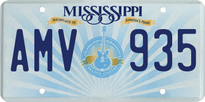 MS license plate AMV935
