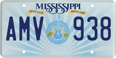 MS license plate AMV938