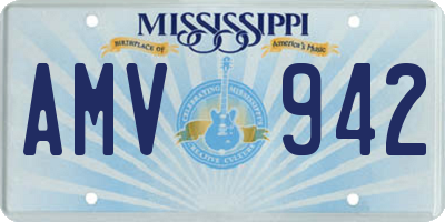 MS license plate AMV942